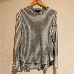 Gray and white striped long sleeve